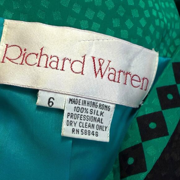 VTG RICHARD WARREN SILK BLAZER JACKET 80s 90s ARTSY RETRO BOLD BOHO STATEMENT 6 - Picture 5 of 5
